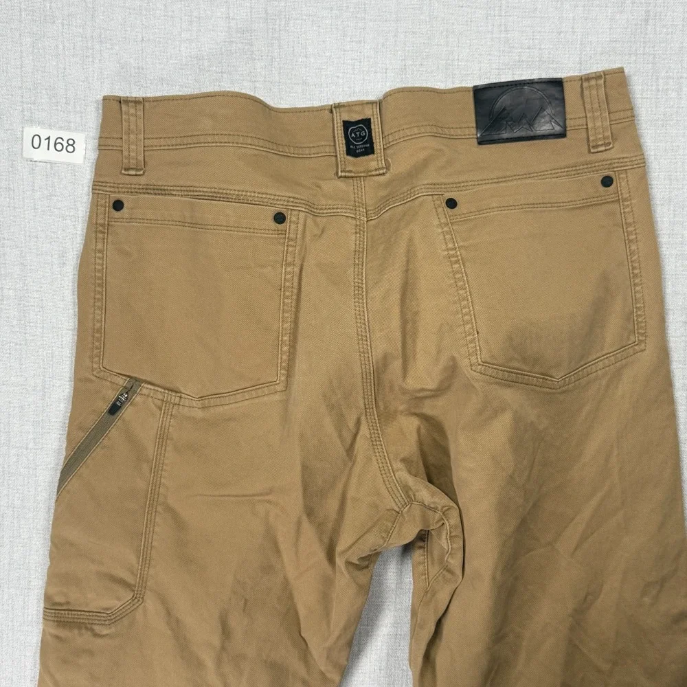 Wrangler ATG Pants Mens 38x30 Brown Canvas All Terrain Gear Double Knee NS857KL - Picture 5 of 9